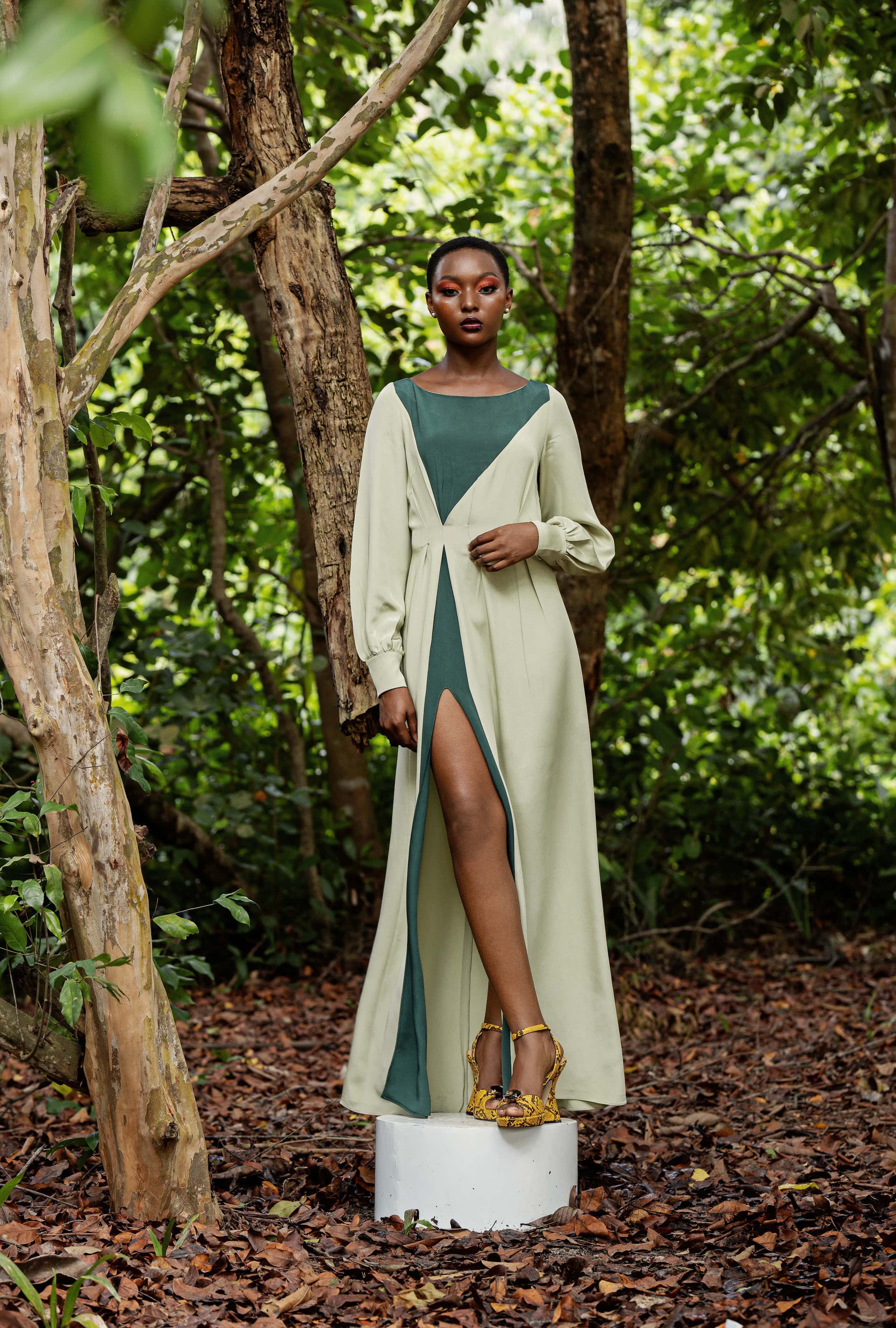 Ije Oma Color Block Maxi Dress